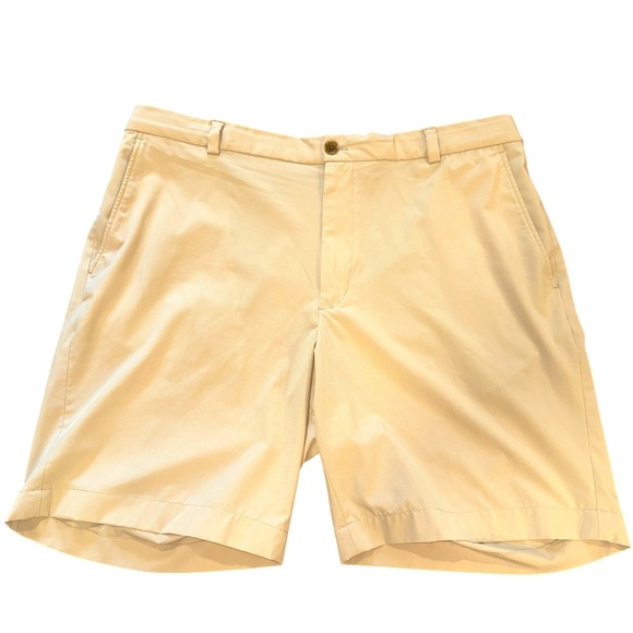 Brooks Brothers Other - Brooks Brothers Mens 38 Tan Khaki Flat‎ Front Stretch Performance Golf Shorts
